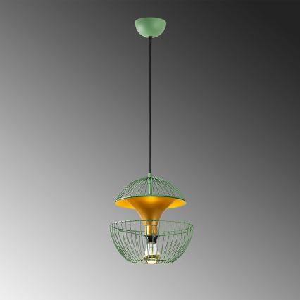 Luster na lanku TELMANDER 1xE27/40W/230V zelená