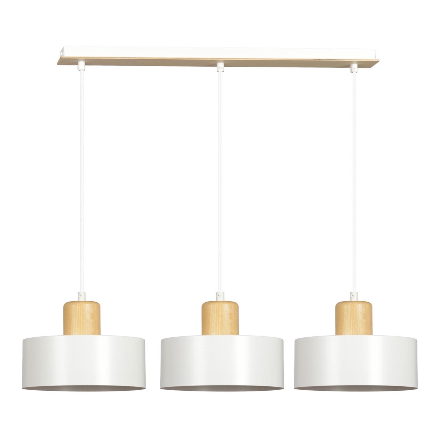 Luster na lanku TORIN 3xE27/15W/230V biela