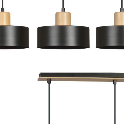Luster na lanku TORIN 3xE27/15W/230V čierna