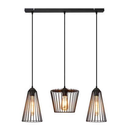 Luster na lanku TORRI 3xE27/15W/230V čierna