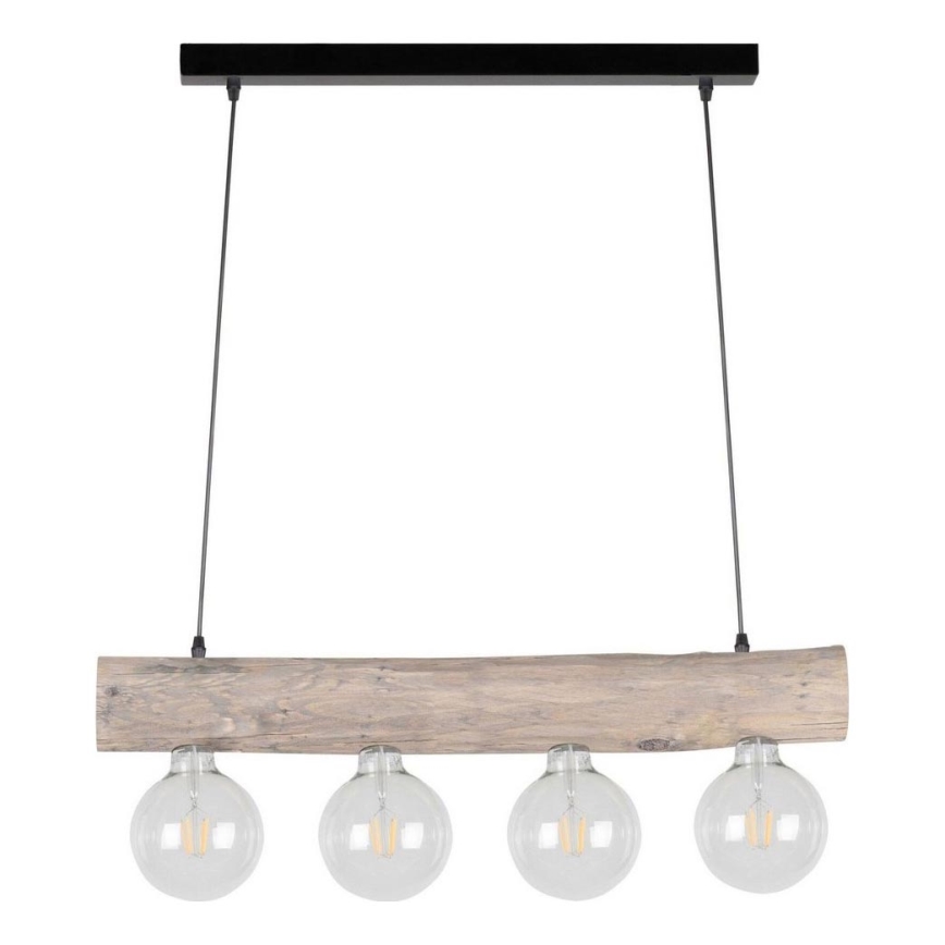 Luster na lanku TRABO 4xE27/60W/230V borovica