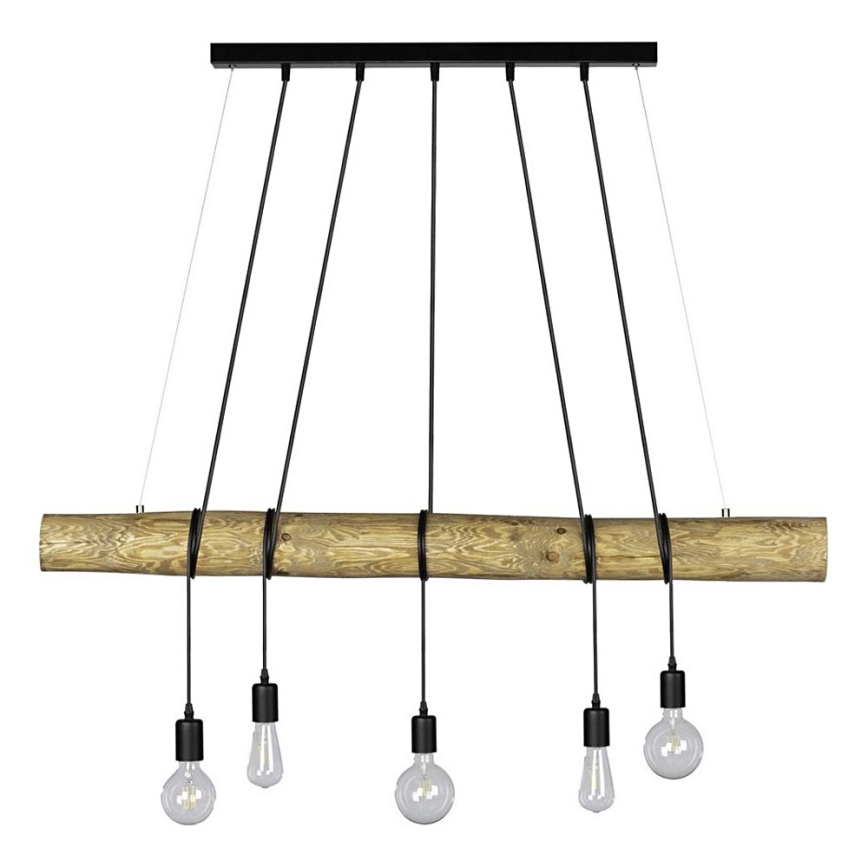 Luster na lanku TRABO 5xE27/60W/230V borovica