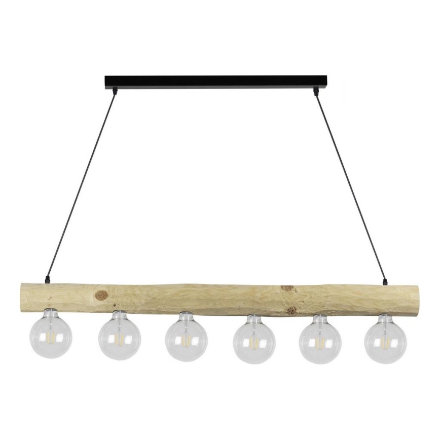 Luster na lanku TRABO 6xE27/60W/230V borovica