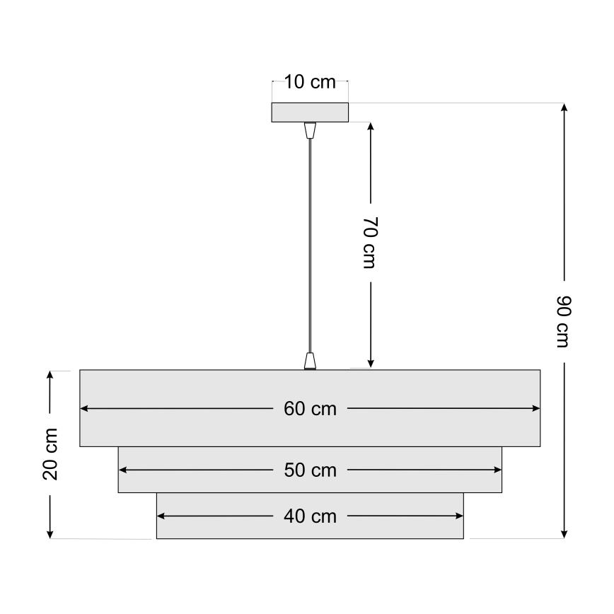 Luster na lanku TRINITI 1xE27/60W/230V čierna/šedá
