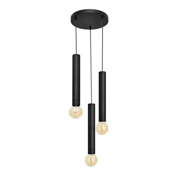 Luster na lanku TUBA 3xE27/15W/230V čierna