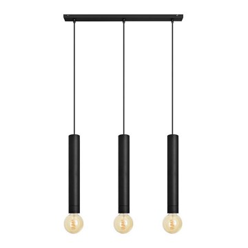 Luster na lanku TUBA 3xE27/15W/230V čierna
