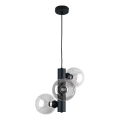 Luster na lanku TUBE 3xE27/60W/230V čierna/číra