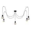 Luster na lanku TUBE 5xE27/15W/230V pavúk čierna