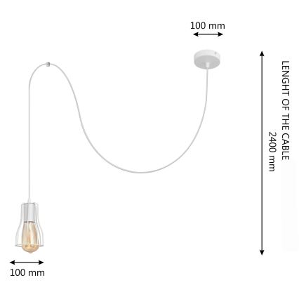 Luster na lanku TUBE LONG 1xE27/15W/230V biela