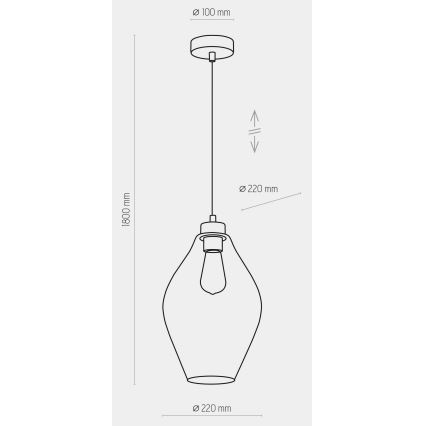 Luster na lanku TULON 1xE27/60W/230V