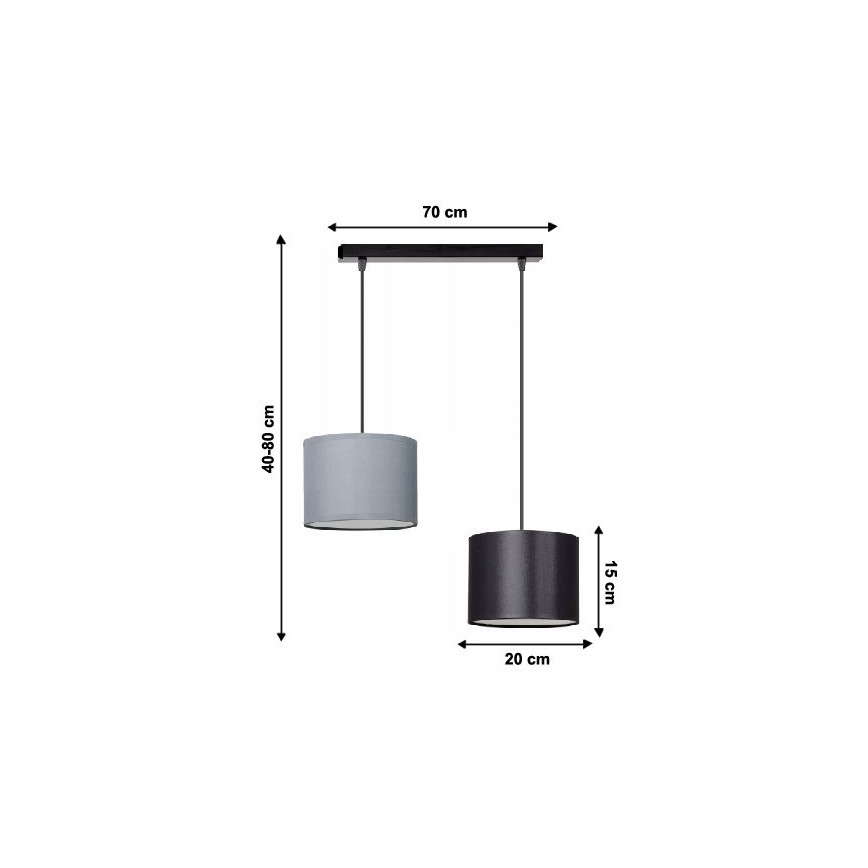 Luster na lanku TUZ 2xE27/60W/230V