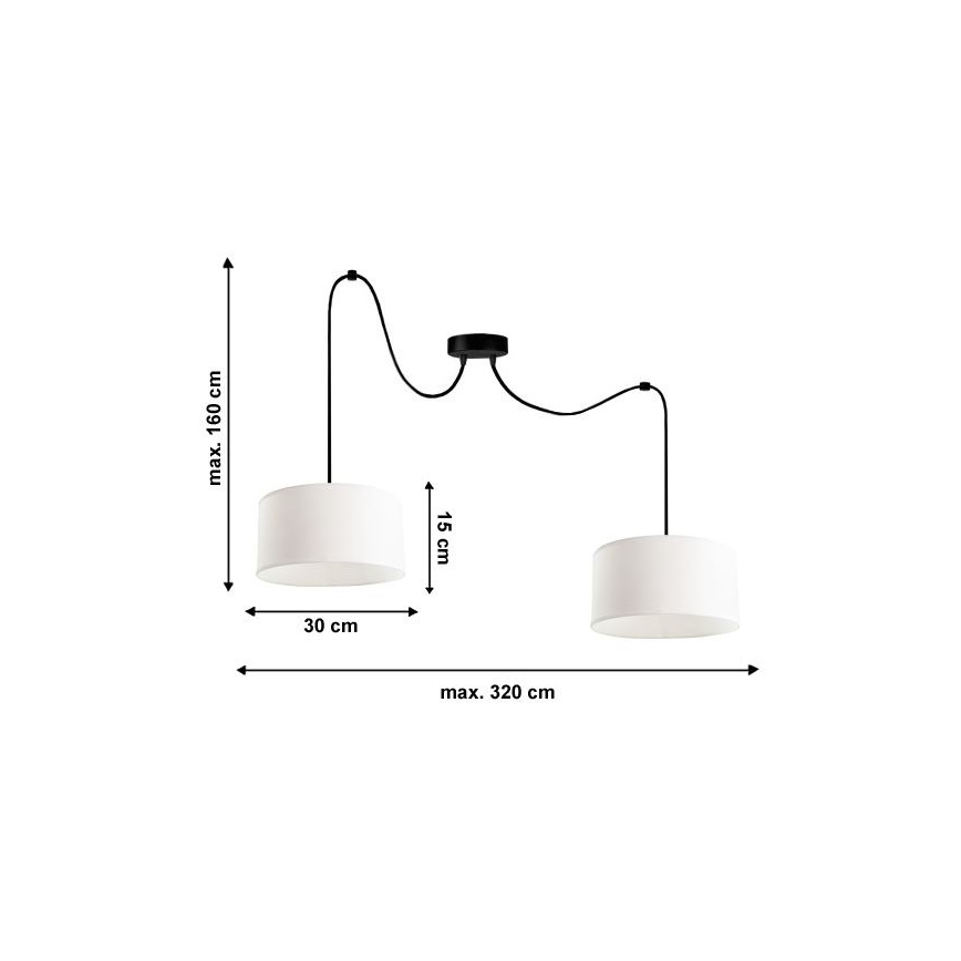 Luster na lanku TUZ 2xE27/60W/230V pavúk