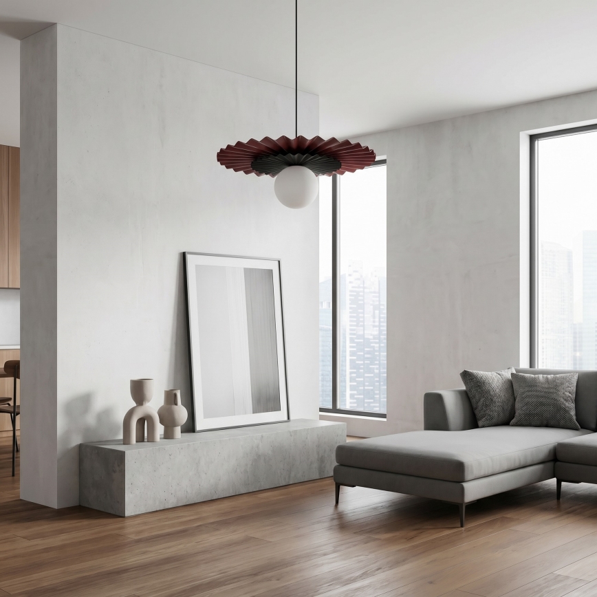 Luster na lanku UMBRA 1xG9/8W/230V čierna/červená