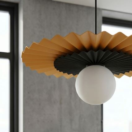 Luster na lanku UMBRA 1xG9/8W/230V čierna/oranžová