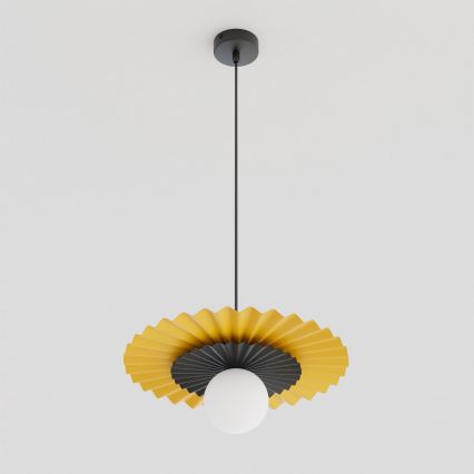 Luster na lanku UMBRA 1xG9/8W/230V čierna/oranžová