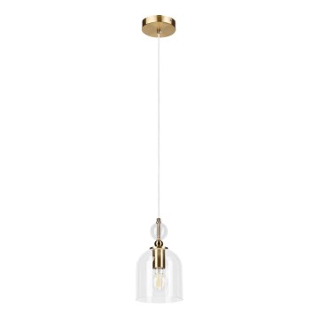 Luster na lanku VELARE 1xE27/15W/230V zlatý/číry