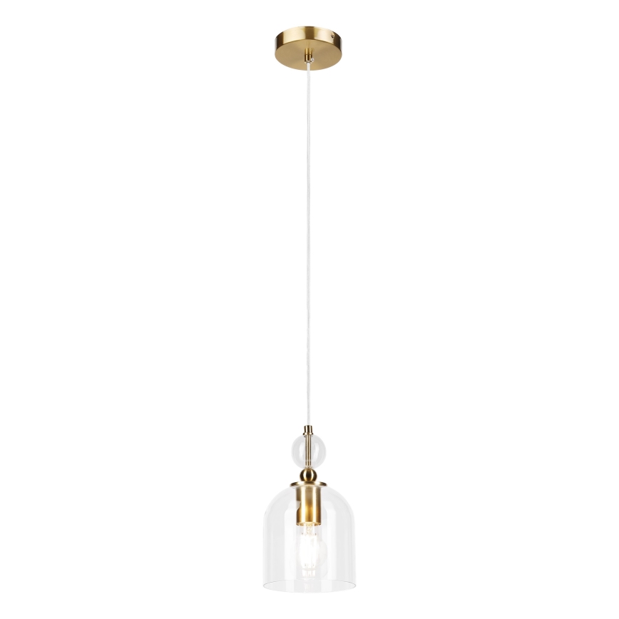 Luster na lanku VELARE 1xE27/15W/230V zlatý/číry