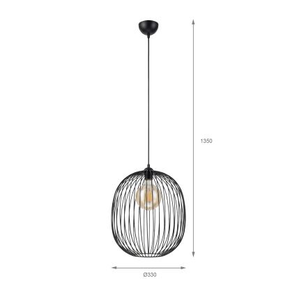 Luster na lanku VELARE 1xE27/15W/230V zlatý/číry