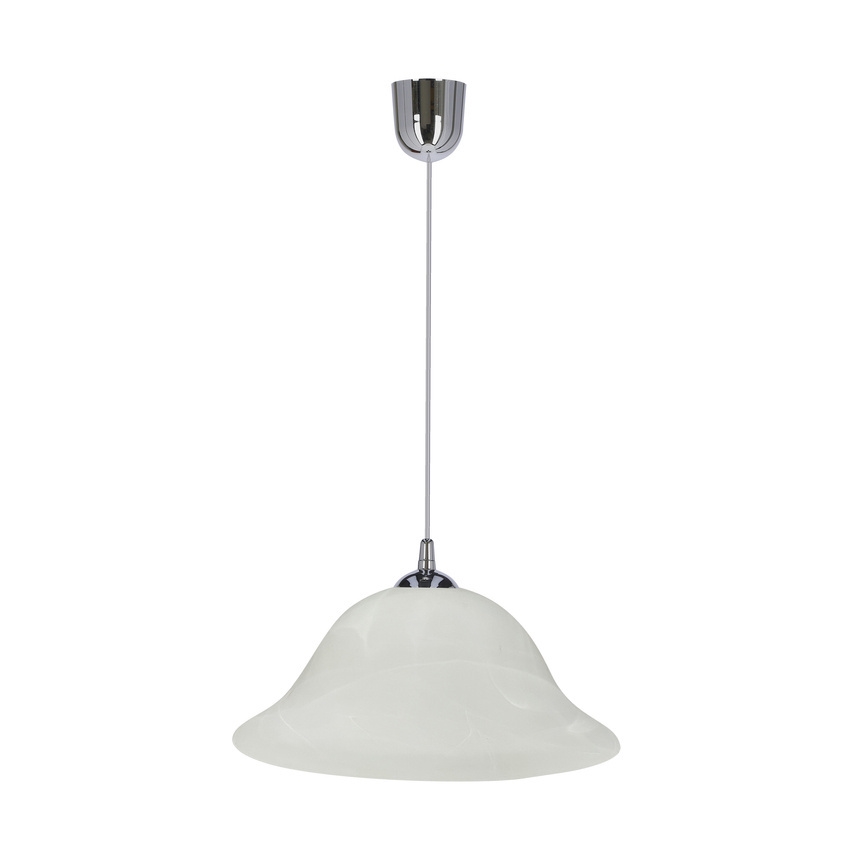 Luster na lanku VERA 1xE27/60W/230V lesklý chróm/biela
