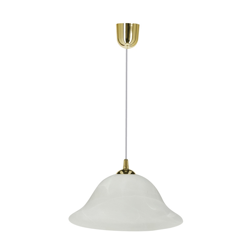 Luster na lanku VERA 1xE27/60W/230V zlatá/biela