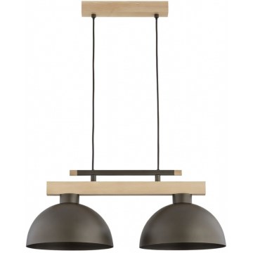 Luster na lanku VERTA 2xE27/15W/230V hnedá/béžová