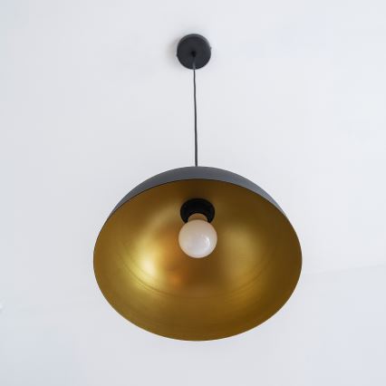 Luster na lanku VESPER 1xE27/15W/230 priemer 30 cm čierna/zlatá