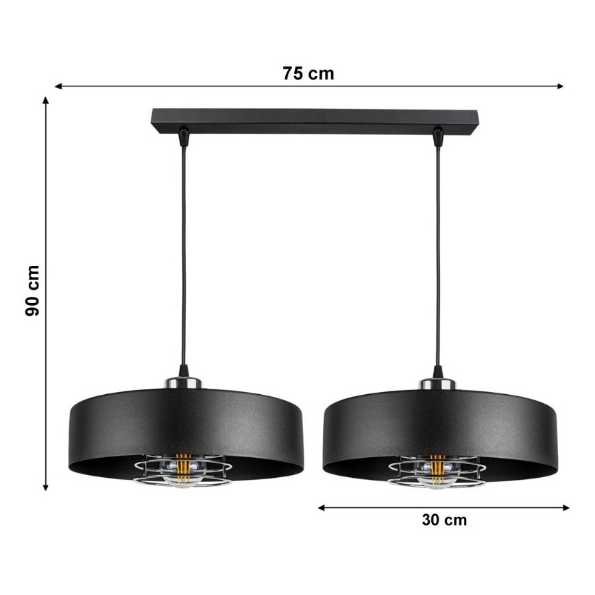 Luster na lanku VEST 2xE27/60W/230V