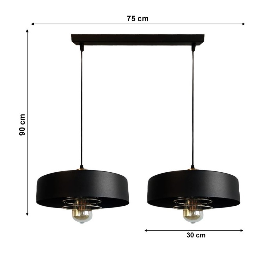 Luster na lanku VEST 2xE27/60W/230V