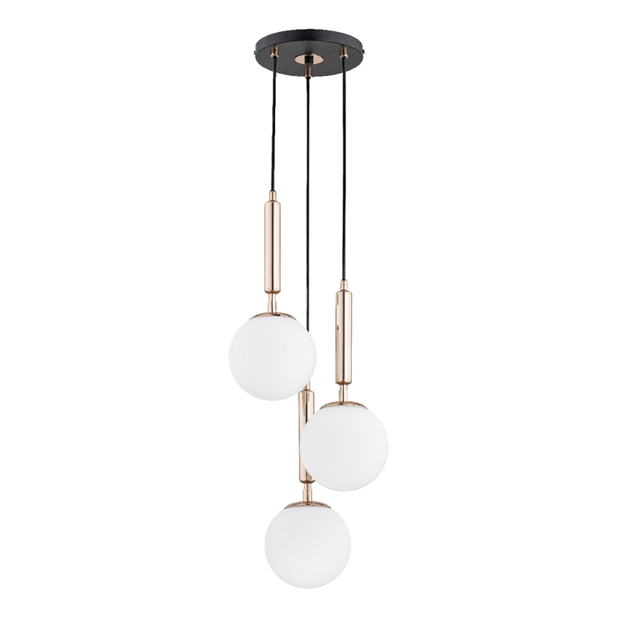 Luster na lanku VOLDA 3xE14/10W/230V pr. 28 cm mosadz