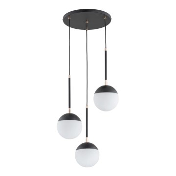Luster na lanku VOLDA 3xE14/10W/230V pr. 44 cm čierna