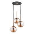 Luster na lanku VOLDA 3xE27/15W/230V pr. 52 cm mosadz
