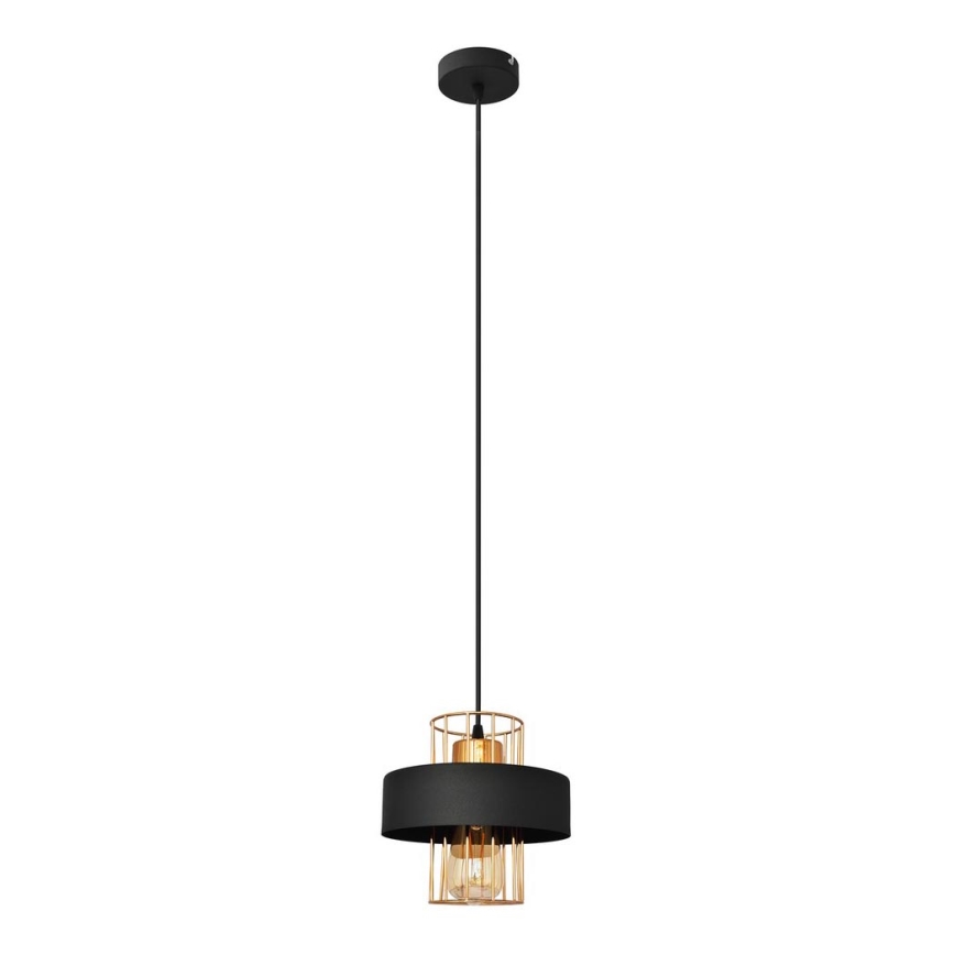 Luster na lanku VOLTA 1xE27/15W/230V čierna/zlatá