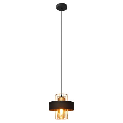 Luster na lanku VOLTA 1xE27/15W/230V čierna/zlatá