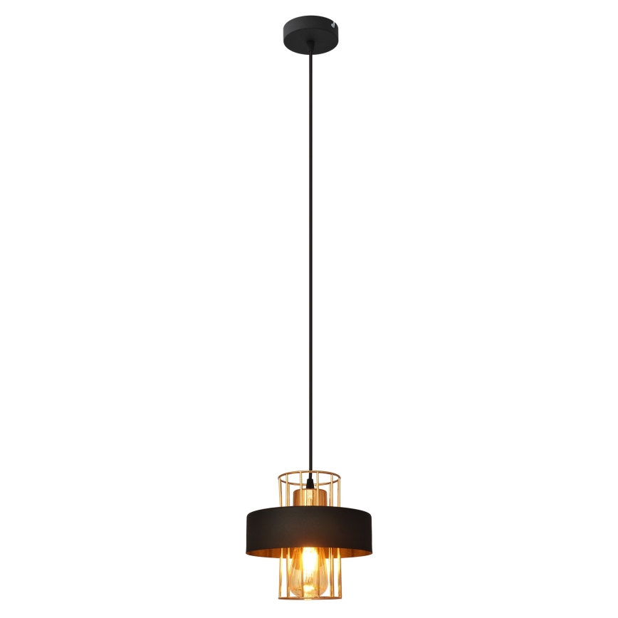 Luster na lanku VOLTA 1xE27/15W/230V čierna/zlatá