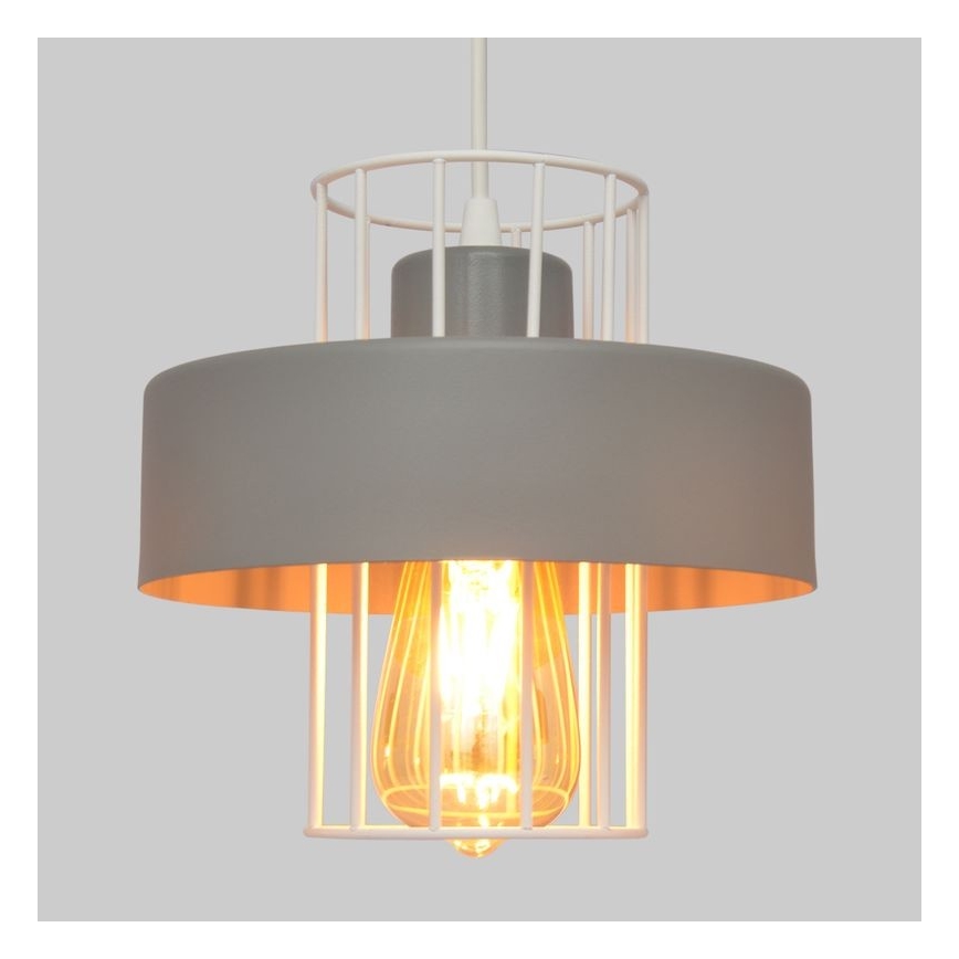 Luster na lanku VOLTA 1xE27/15W/230V šedá