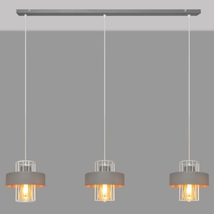 Luster na lanku VOLTA 3xE27/15W/230V šedá