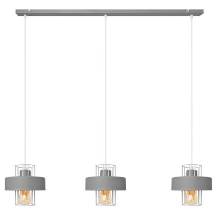 Luster na lanku VOLTA 3xE27/15W/230V šedá