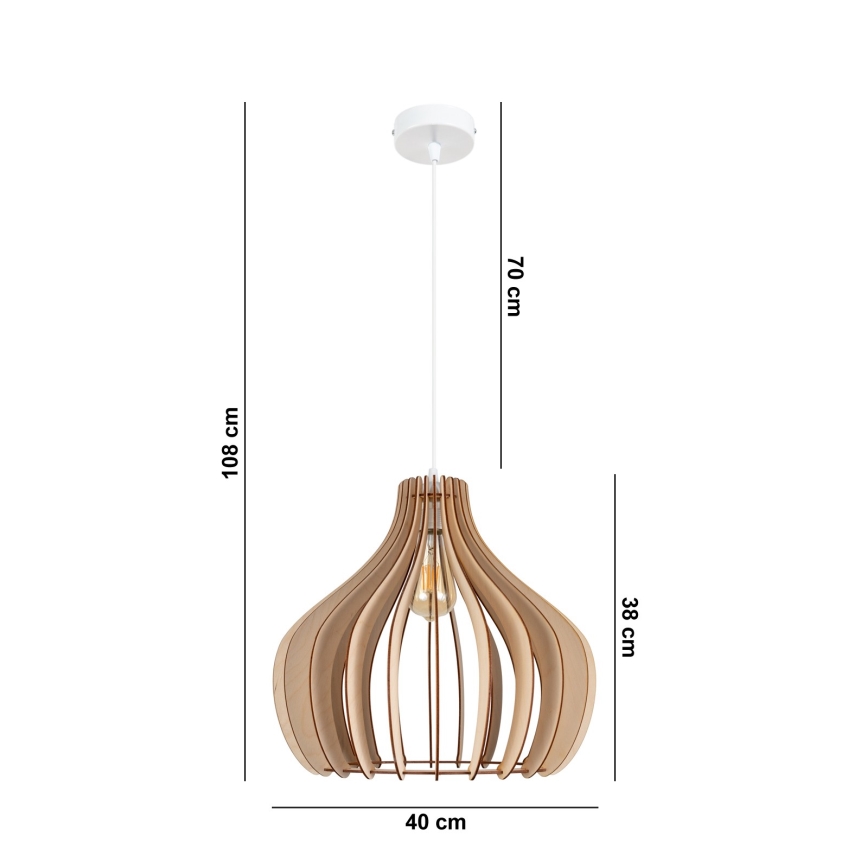 Luster na lanku WILL 1xE27/60W/230V biela