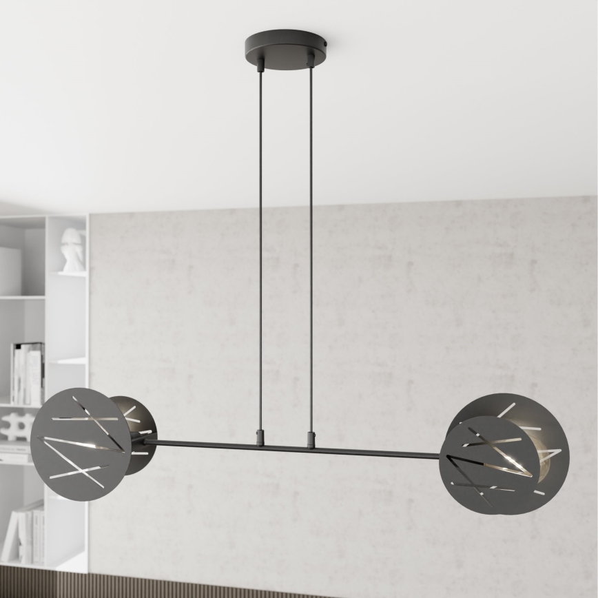 Luster na lanku XOTIC 2xE27/15W/230V čierna