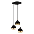 Luster na lanku YILDO 3xE27/40W/230V čierna/zlatá