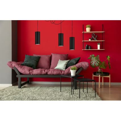 Luster na lanku ZIK 3xE27/40W/230V pavúk čierna