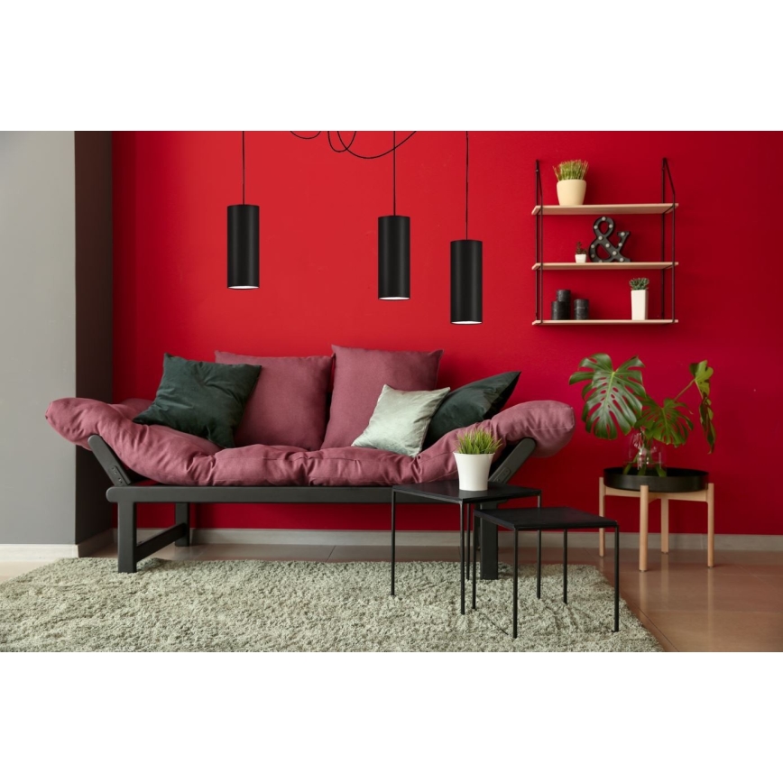 Luster na lanku ZIK 3xE27/40W/230V pavúk čierna