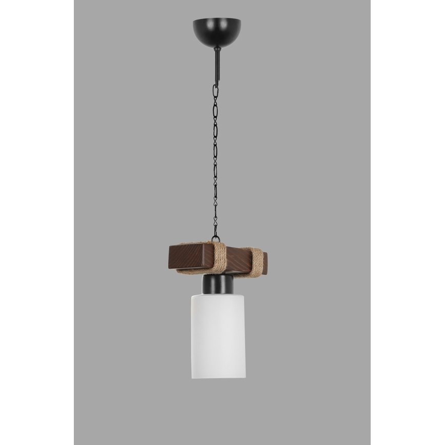Luster na reťaz JASMIN 1xE27/40W/230V hnedá/biela
