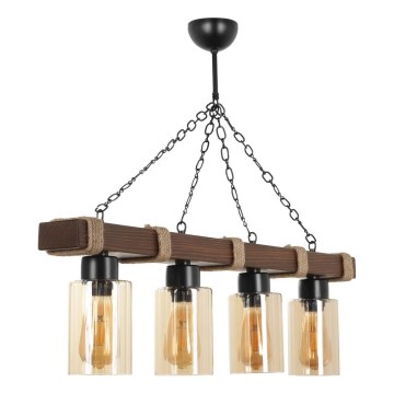 Luster na reťaz JASMIN 4xE27/40W/230V hnedá/bežová