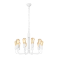 Luster na reťazi 10xE27/60W/230V biely