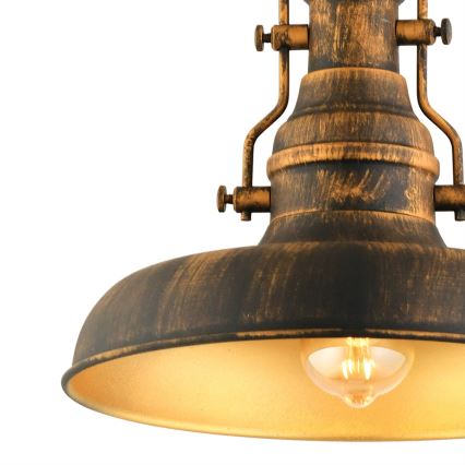 Luster na reťazi 1xE27/40W/230V bronzová