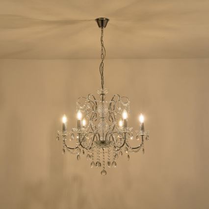 Luster na reťazi 6xE14/15W/230V
