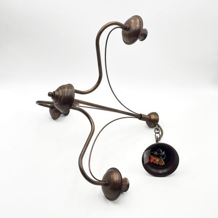 Luster na reťazi ANTON 3xE14/15W/230V bronzový