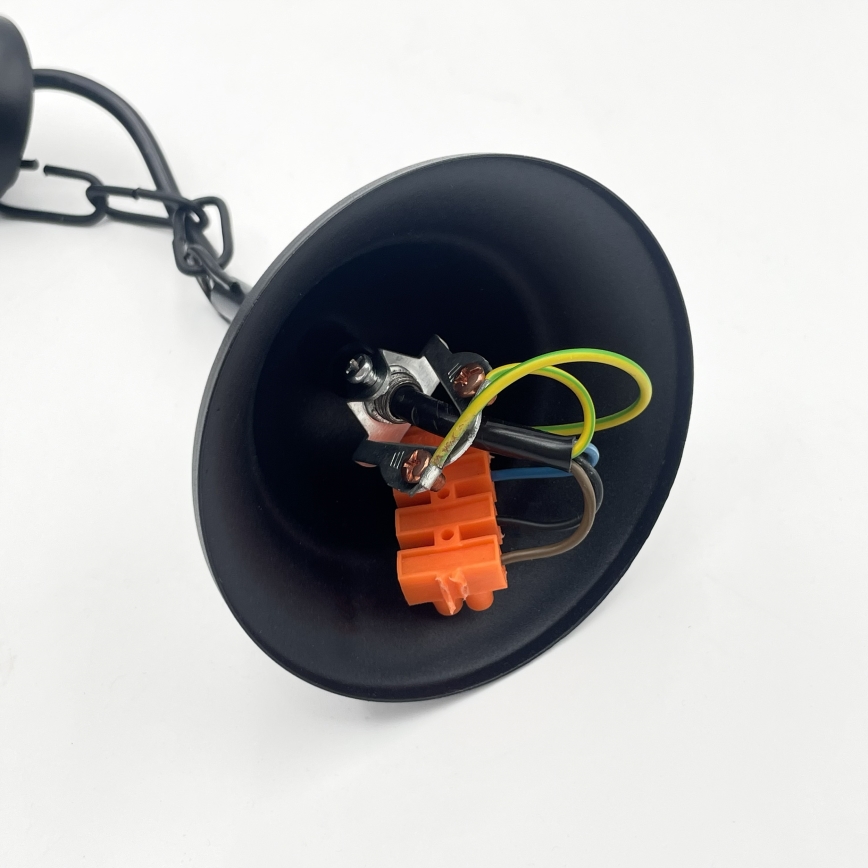 Luster na reťazi ANTON 3xE14/15W/230V čierny