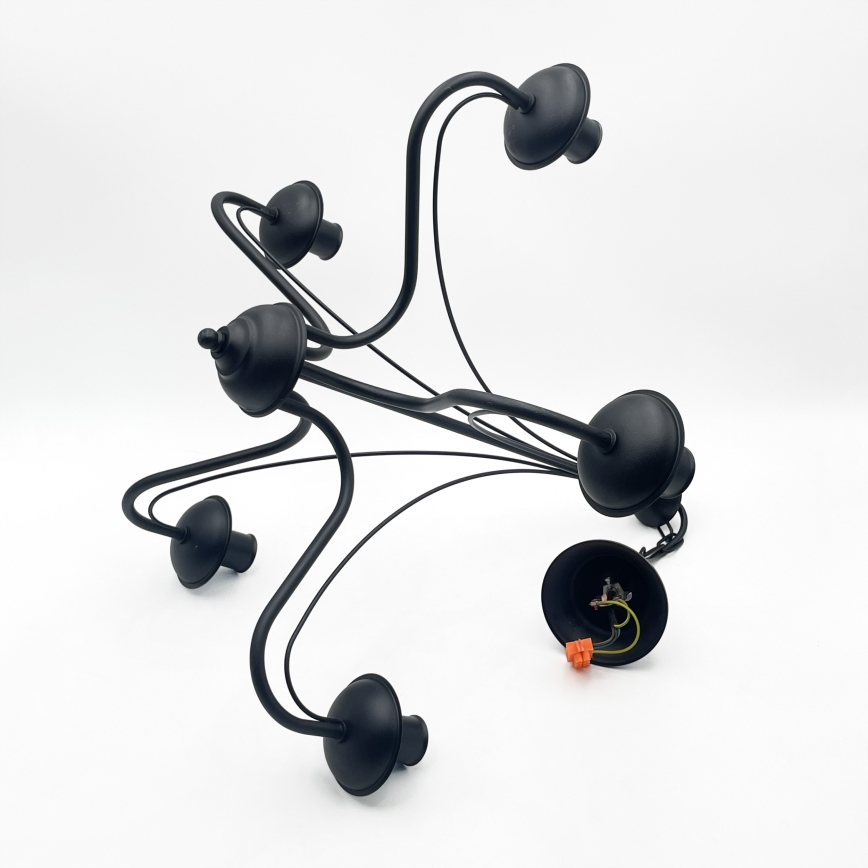 Luster na reťazi ANTON 5xE14/15W/230V čierna